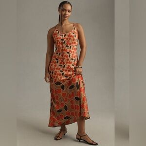 Anthropologie Conditions Apply Elva Slip Midi Dress Size XL Petite Cherry NWT